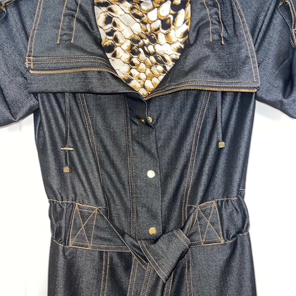 Cache Denim-Like Gold Snaps Front 2-Way Zipper Ca… - image 3